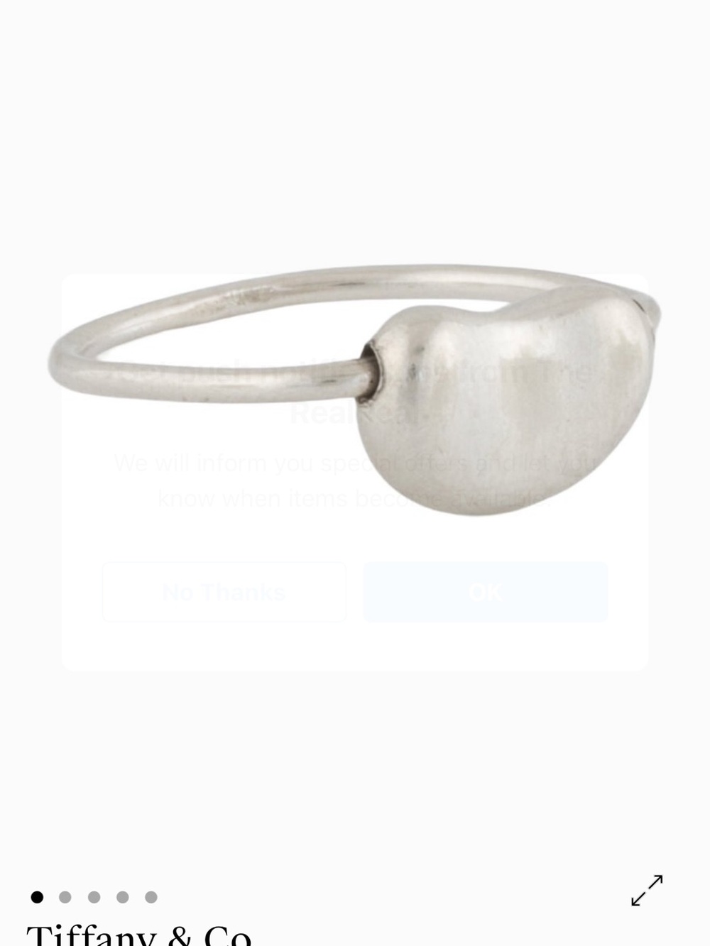 Tiffany & Co. Polished Silver Bean Wire Ring